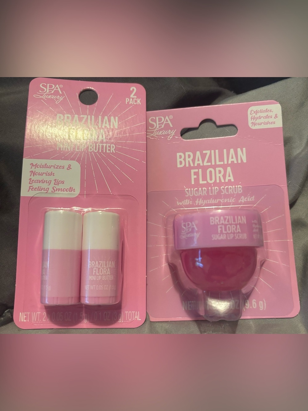 Brazilian Flora Pink Sugar Lip Scrub & Lip Butter Duo